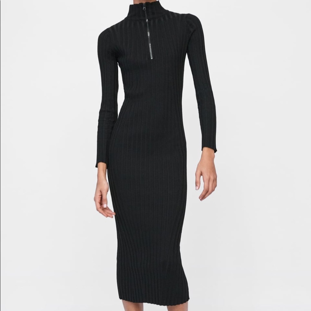 ZARA Midi ribbed dress